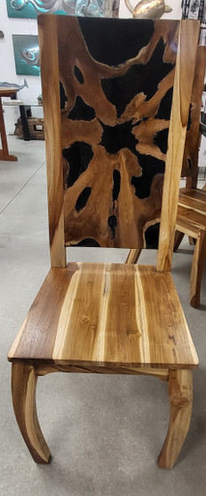 Teak & Black Resin Dining Chair FST008