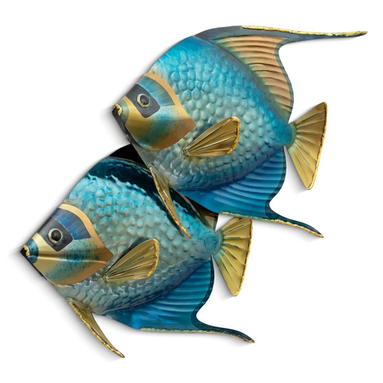 Queen Angelfish Pair Blue - CO006