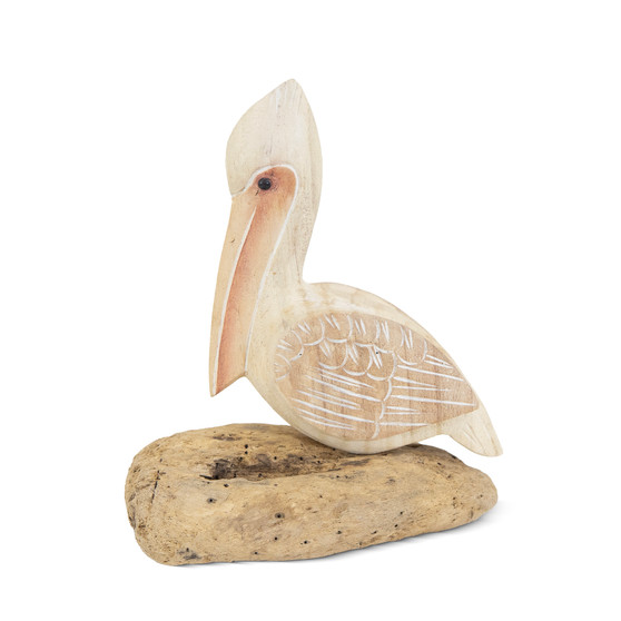 Pelican on Driftwood - Soft Nat