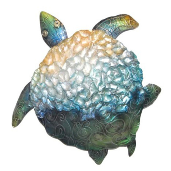 Capiz Turtle Ruffled Metal Wall Art Lg P001