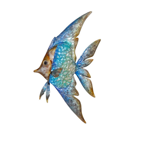 Capiz Bannerfish Ruffled Metal Wall Art P006