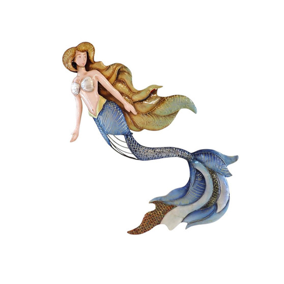 Capiz Mermaid Swirl Metal Wall Art P020