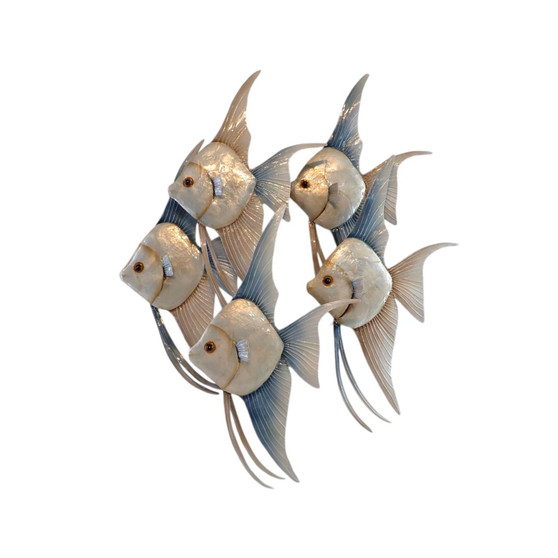 Capiz Vert. Angelfish Metal Wall Art P029
