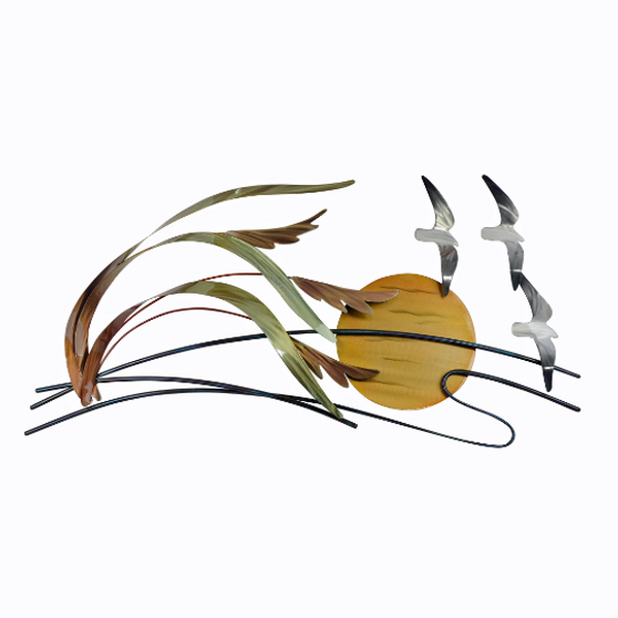 Sea Gulls and Sea Oats Metal Wall Art CO142