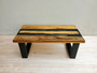 Coffee Table Wood and Transparent Black Resin CTF-01-TB
