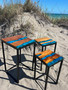 Nesting Tables Set of 3 Blue Shell Resin