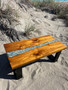 Coffee Table Teak with Crushed Glass in Resin CTF-01-BG