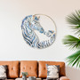 Zebra Mom and Foal Stainless Wall Art MM711