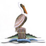 Pelican on Piling Wall Sculpture