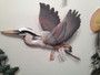 Great Blue Heron Flying Wall Sculpture