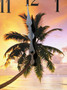 Palm Tree with Sunset Wall Clock 13.5"