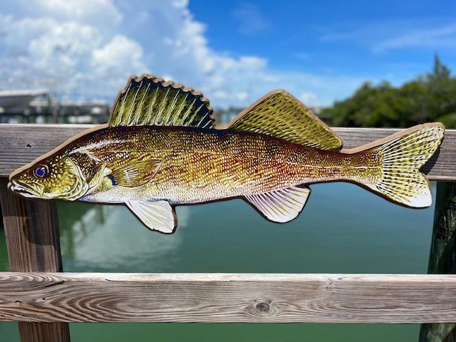 Best Walleye Fish Welcome Metal Sign for Riverside Lodge Metal Wall Art