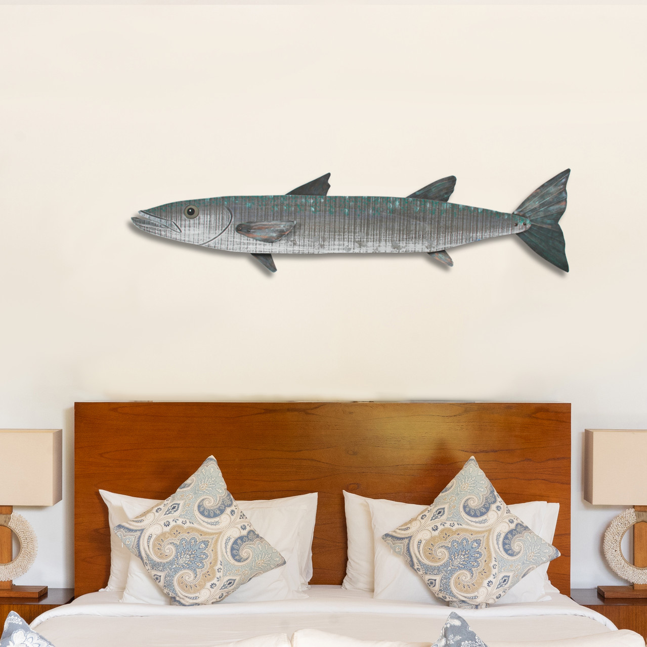 Wall Decor Poster.Interior home.Room design.Hunting fishing barracuda fish.11550