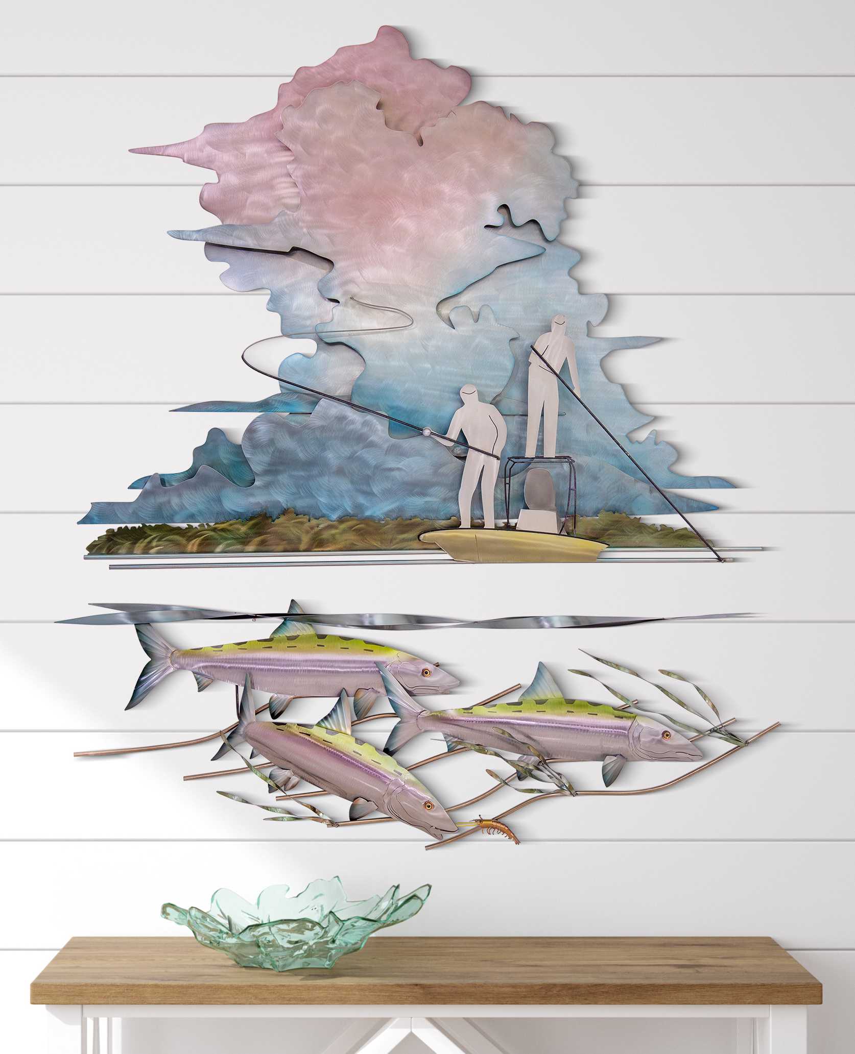 Double Haul Fly Fishing Scene MM217, Copper Art, Mark Malizia