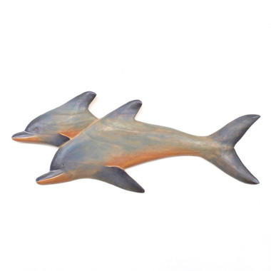 Wood Dolphins - Wall Sculpture