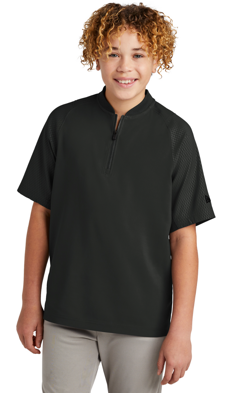 Promotional New Era® Youth Cage Short Sleeve 1/4-Zip Jacket