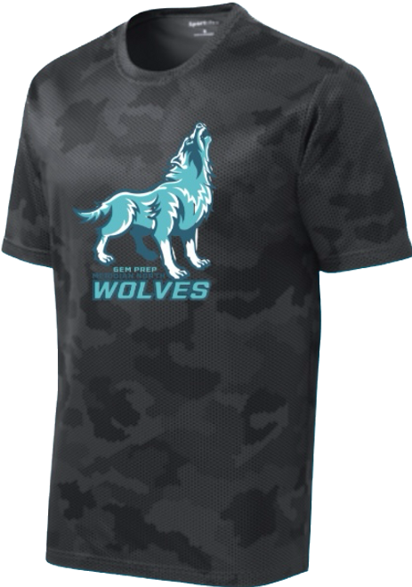 Gem Prep Camo Hex Tee with Wolves Logo