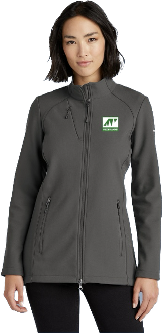 Green Diamond Eddie Bauer Ladies Stretch Soft Shell Jacket with Embroidered Logo