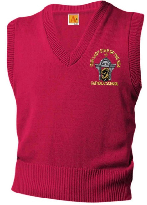 Unisex V-Neck Pullover Vest with Logo**Grades Pre-5 ONLY**