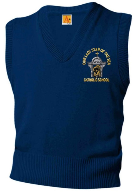 Unisex V-Neck Pullover Vest with Logo**Grades 6-8 ONLY**