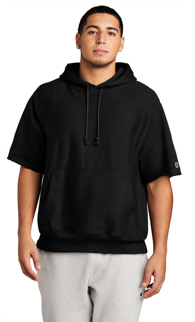 Eagle Softball Champion Reverse Weave Short Sleeve Hooded Sweatshirt with Logo