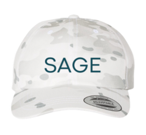 Sage Cotton Blend Cap with Embroidered Letter Logo