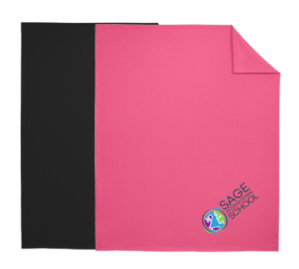 Sage Core Fleece Sweatshirt Blanket with  Screen Printed Logo