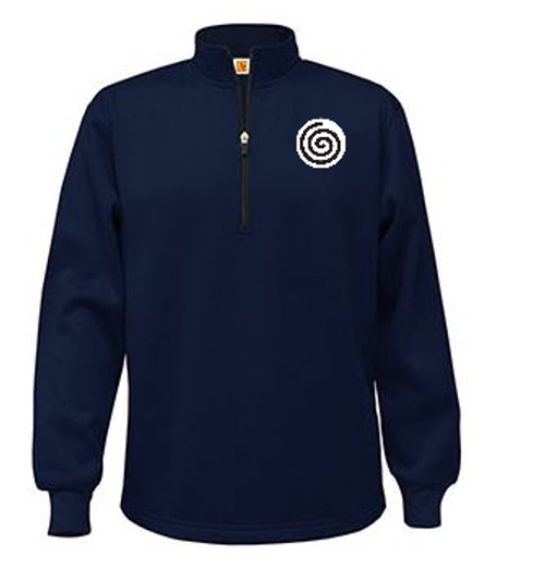 A+ Quarter-Zip Performance Fleece Pullover Navy with Required Logo