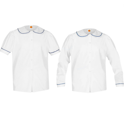 Ambrose A+ Peter Pan Blouse with Navy Piping