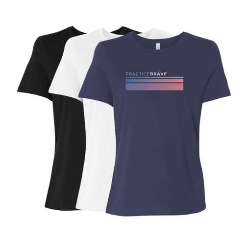 Practice Brave Women's Relaxed Jersey Tee with Fade Logo