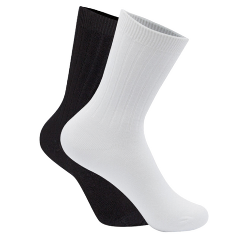 Classroom Unisex Rib Crew Socks 3 PK in Black and White