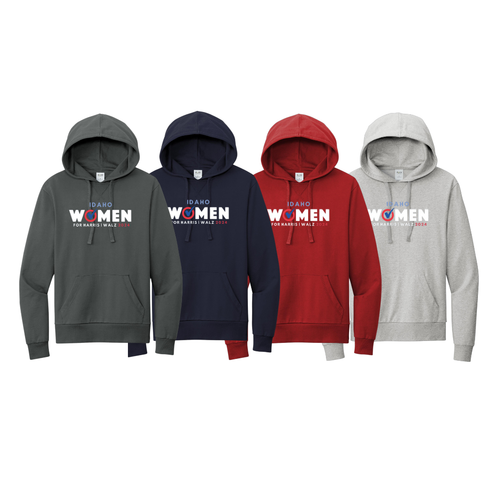 Women for Harris Allmade Unisex Organic French Terry Hoodie with Screen Printed Logo