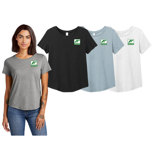 Green Diamond Allmade Women’s Relaxed Tri-Blend Scoop Neck Tee with Square Logo