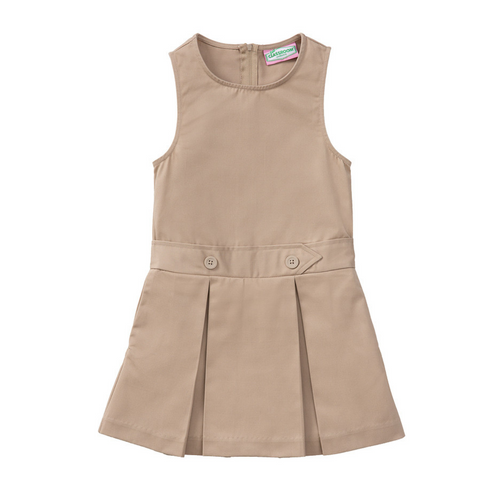 Kick Pleat Jumper in Khaki