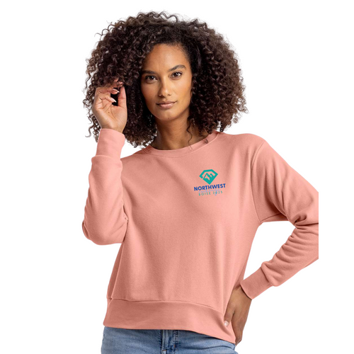 Northwest Exchange Laguna Sueded Sweatshirt with Embroidered Logo on Left Chest