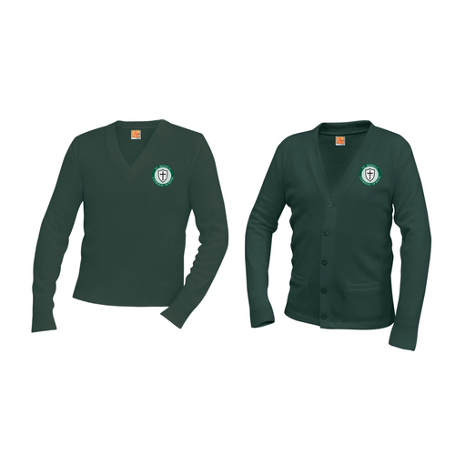 St. Monica A+ Sweater with Embroidered Logo (Female Choices) **Required for Mass for PreK-8th**