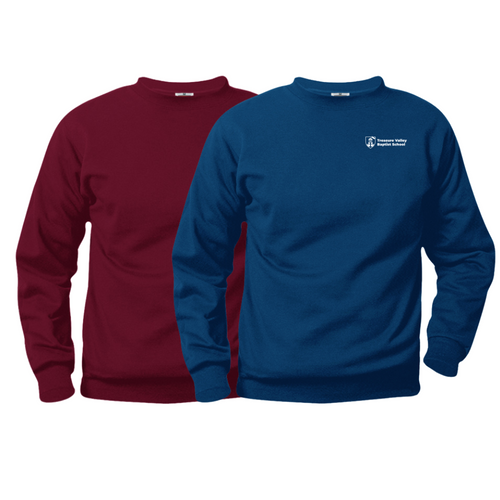 Treasure Valley Baptist School A+ Unisex Crew Neck Sweatshirt with Embroidered Logo