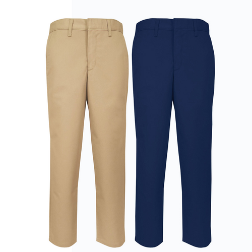 A+ MVP Male Modern Fit Flat Front Pants in Khaki and Navy