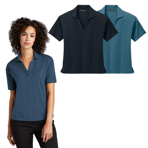 Turn-Key Medical Stretch Jersey Polo with Embroidered Logo on Left Chest