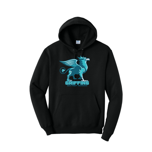 Gem Prep Spirit Hoodie with Front Screen Printed Griffin Logo