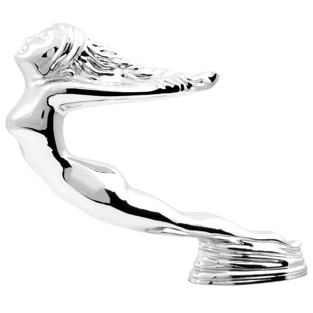 48273 Chrome Flying Lady with Oval Base Hood Ornament - Grand