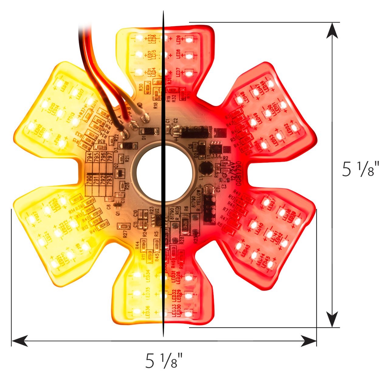 81790 Ultra Thin Hex Air Cleaner Dual Color LED Light - Grand