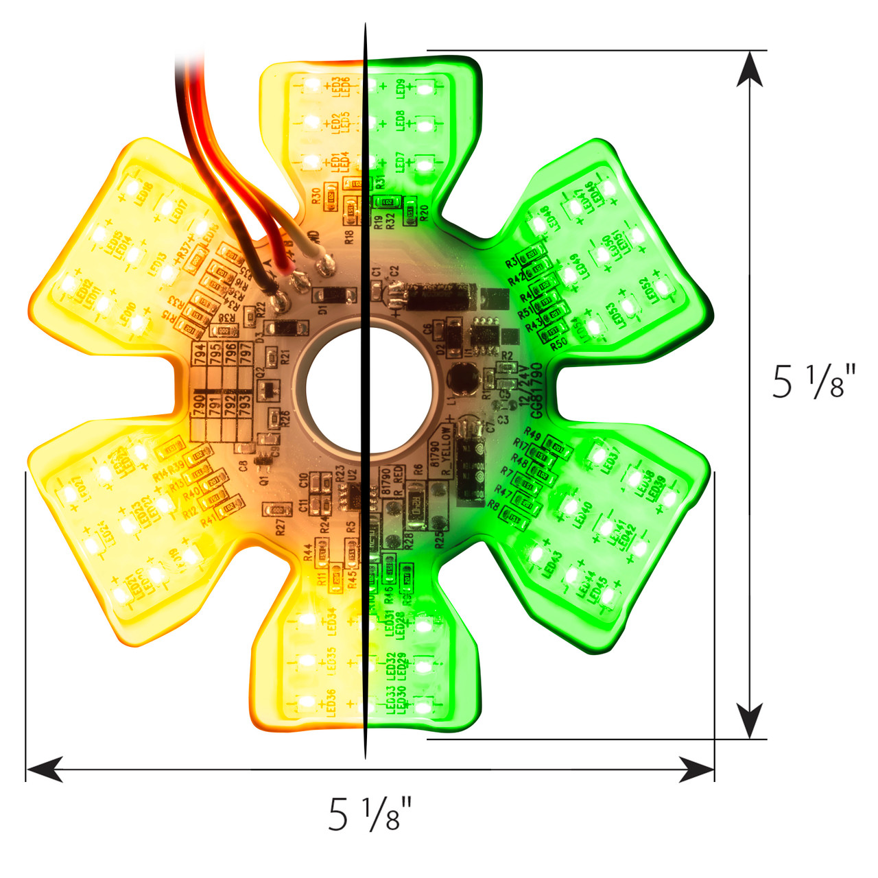 81792 Ultra Thin Hex Air Cleaner Dual Color LED Light - Grand