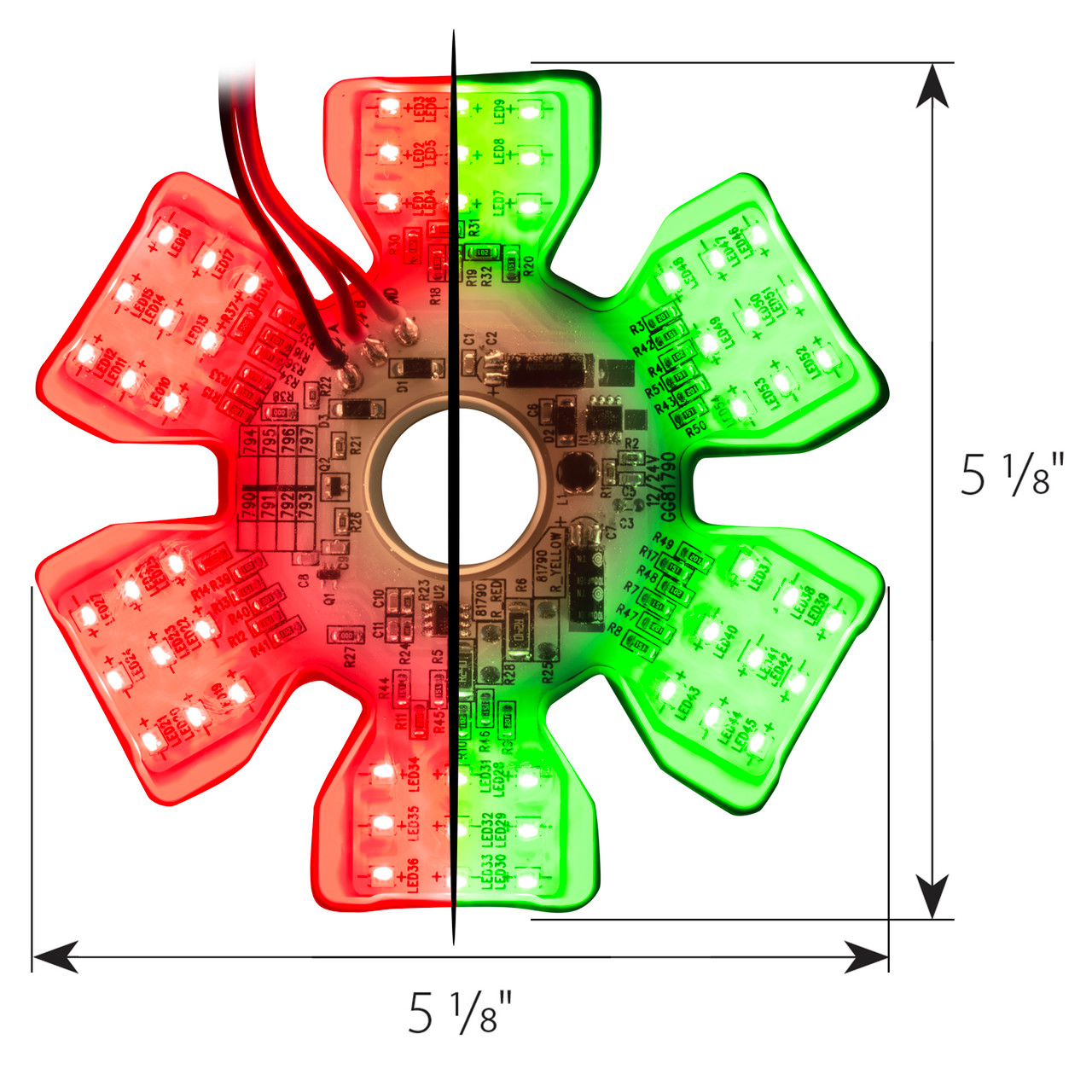 81795 Ultra Thin Hex Air Cleaner Dual Color LED Light - Grand
