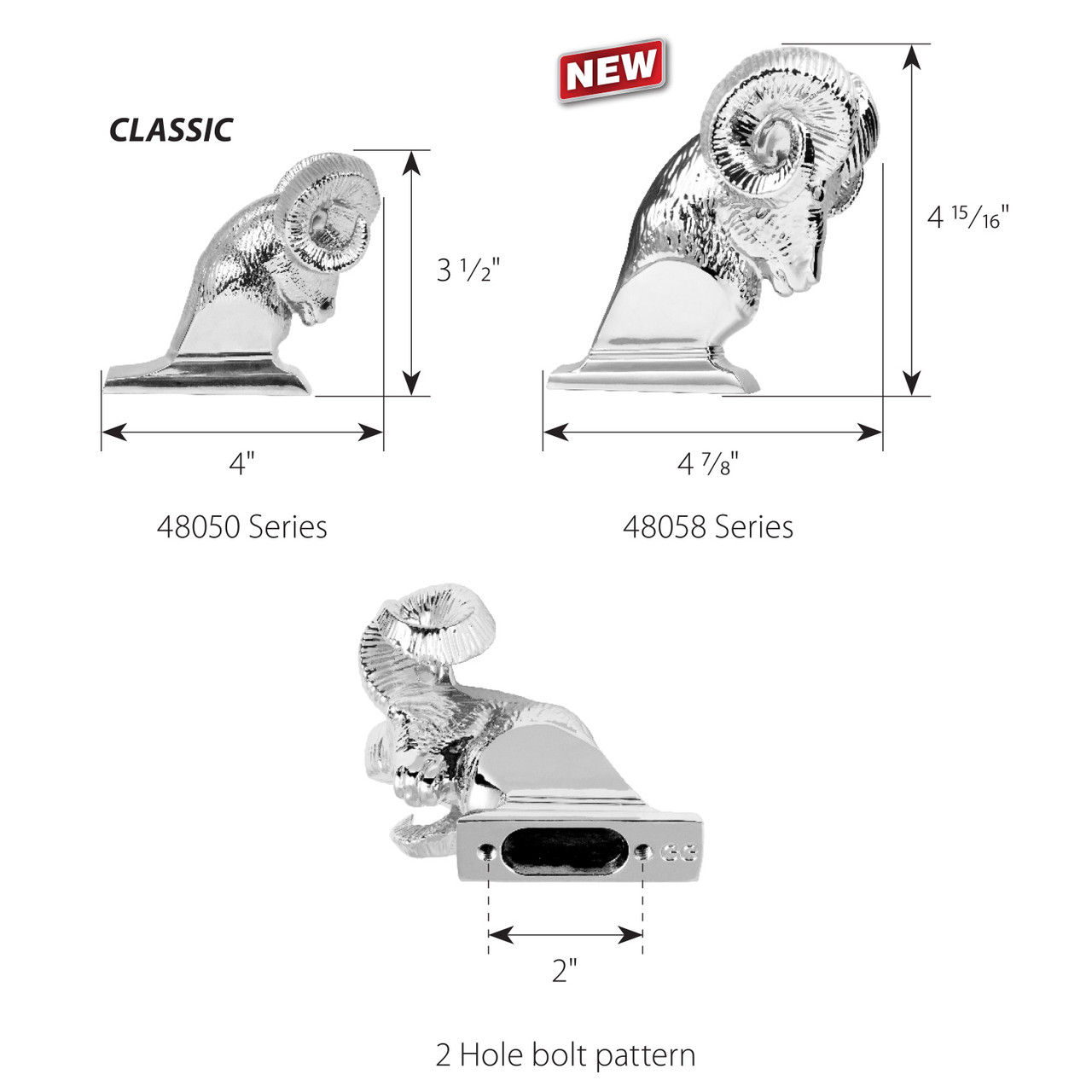 48058 Big Ram Hood Ornament - Grand General Accessories LLC