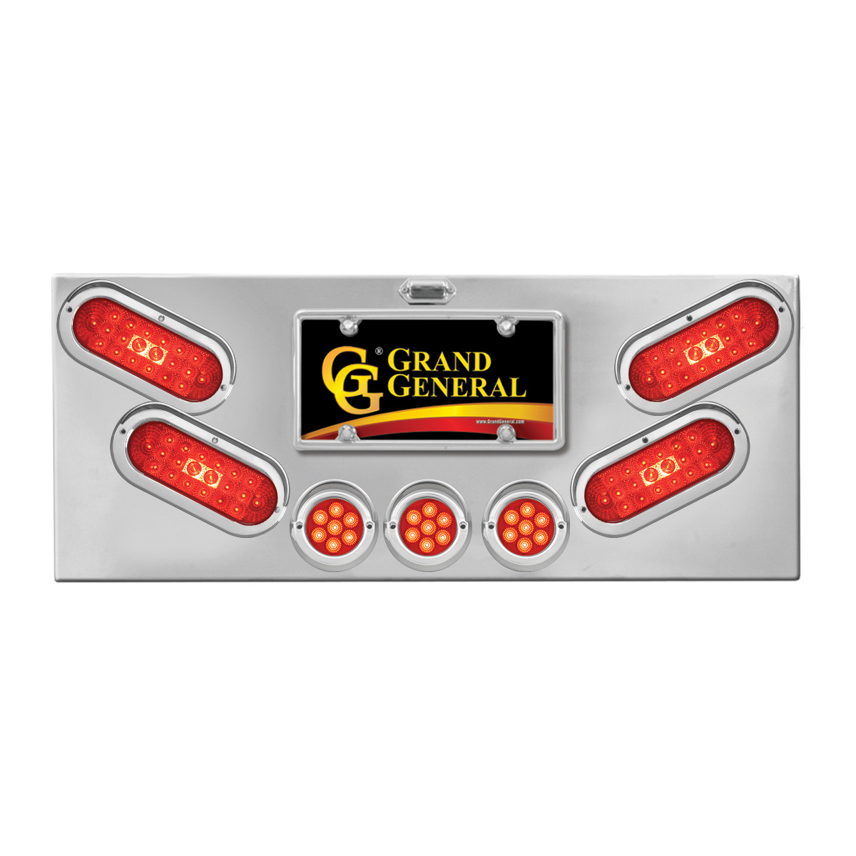 ◆希少グレートカンパニーPCD114.3/5H◆4本set◆ドリケツ 91465 Chrome Plated Steel Rear Center Light Panel - Grand General