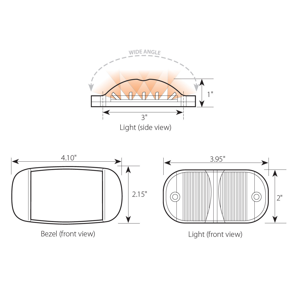 76252 Rectangular Camel Back Wide Angle LED Light - Grand General ...