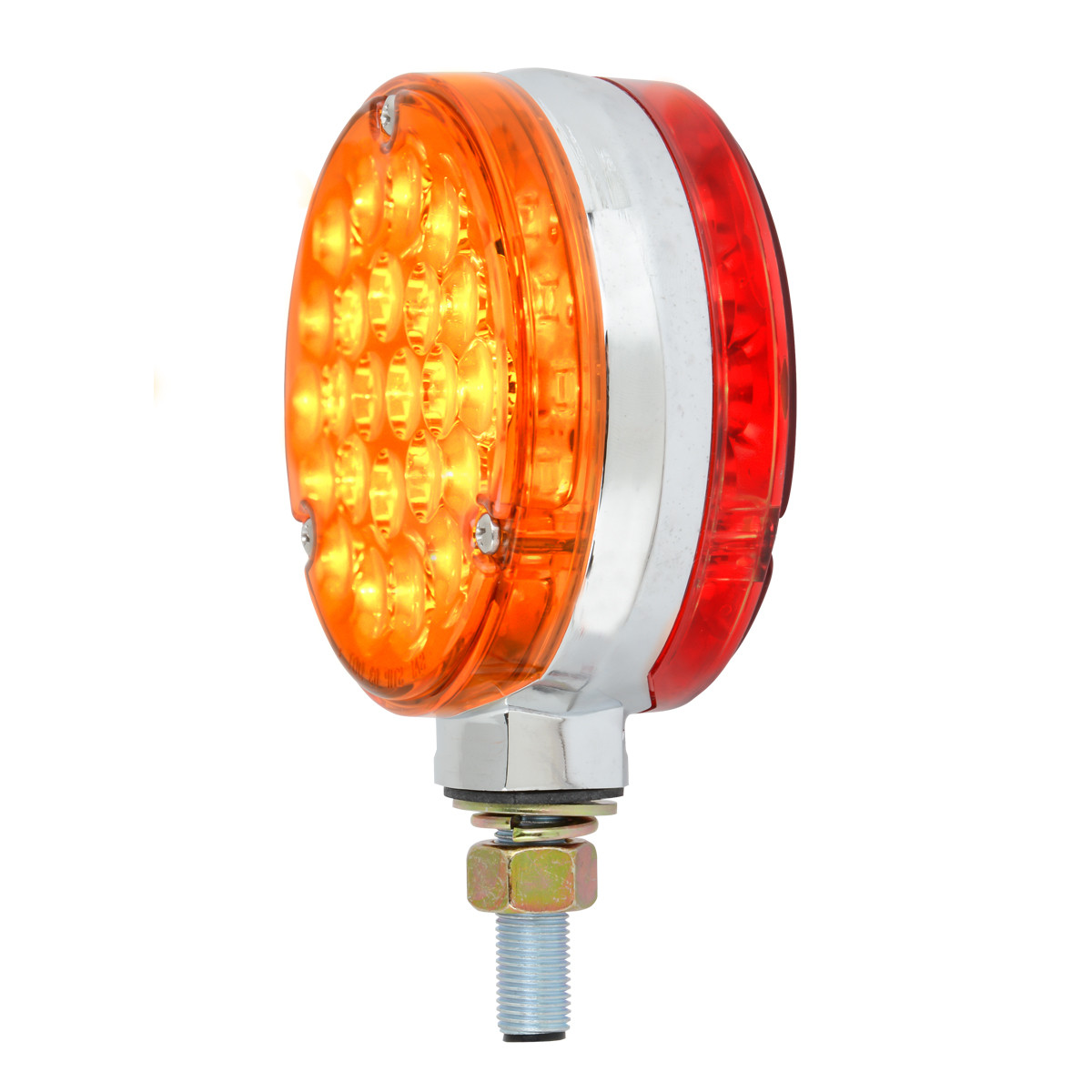 United Pacific 13 LED Oval Double-Face Light – Amber & Red – Easy Mount Truck Light