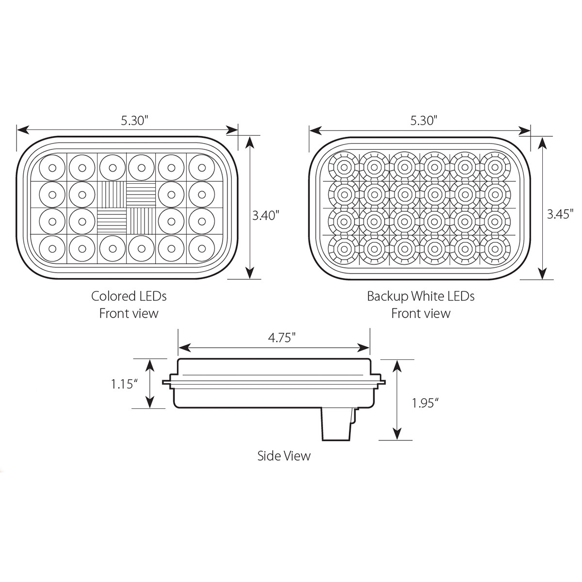 77184 Pearl Series Rectangular LED Light - Grand General