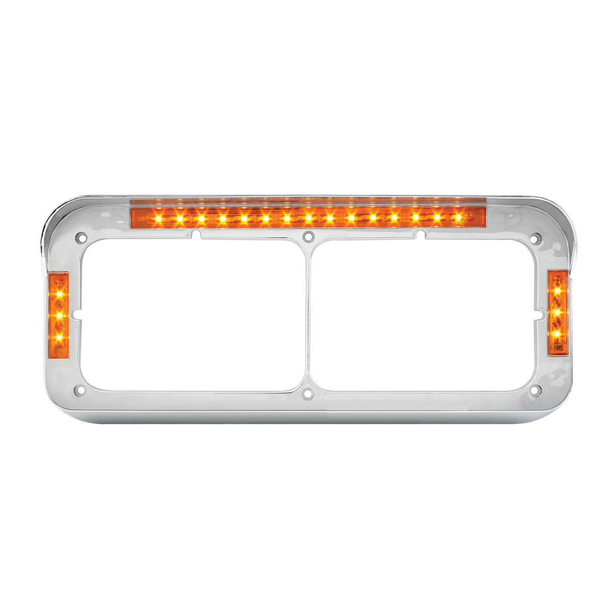 87595 LED Dual Rectangular Headlight Bezels with Visor - Grand